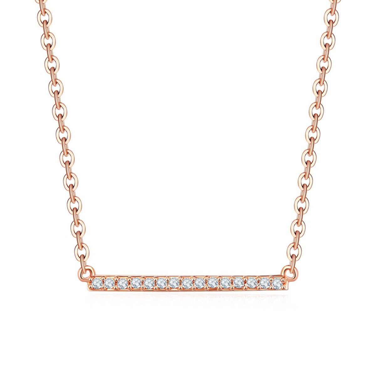 18k Solid Gold Classic Diamond Horizontal Bar Necklace - Melbourne, Australia