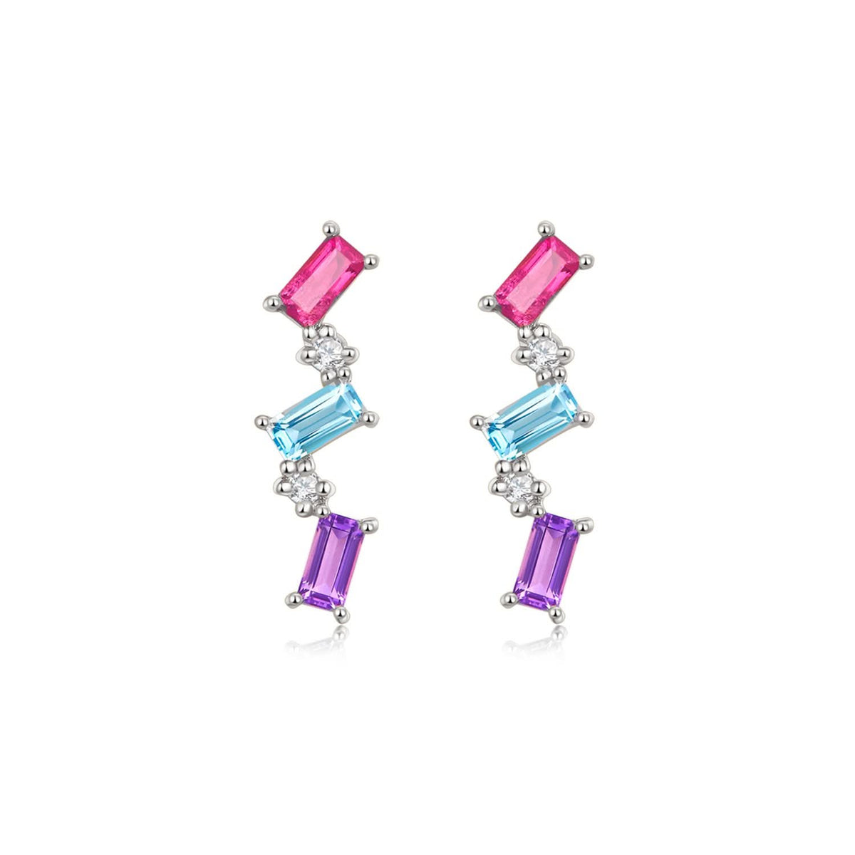 18k Solid Gold Tourmaline and Diamond Stud Earrings - Melbourne, Australia