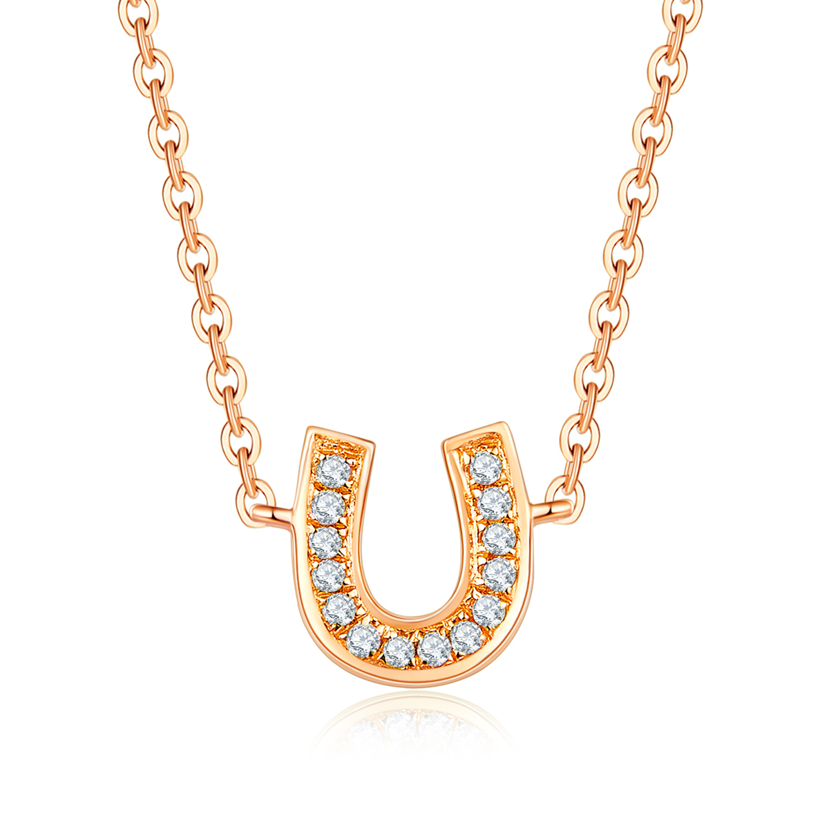 18k Solid Gold U-Shape Diamond Necklace - Melbourne, Australia