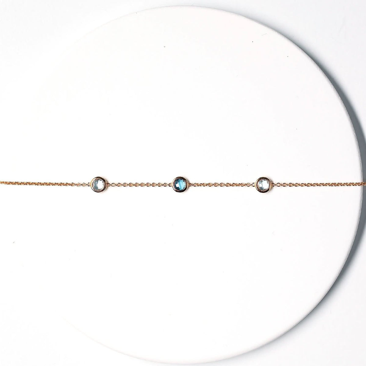 18K SOLID GOLD TOPAZ BRACELET - Melbourne, Australia