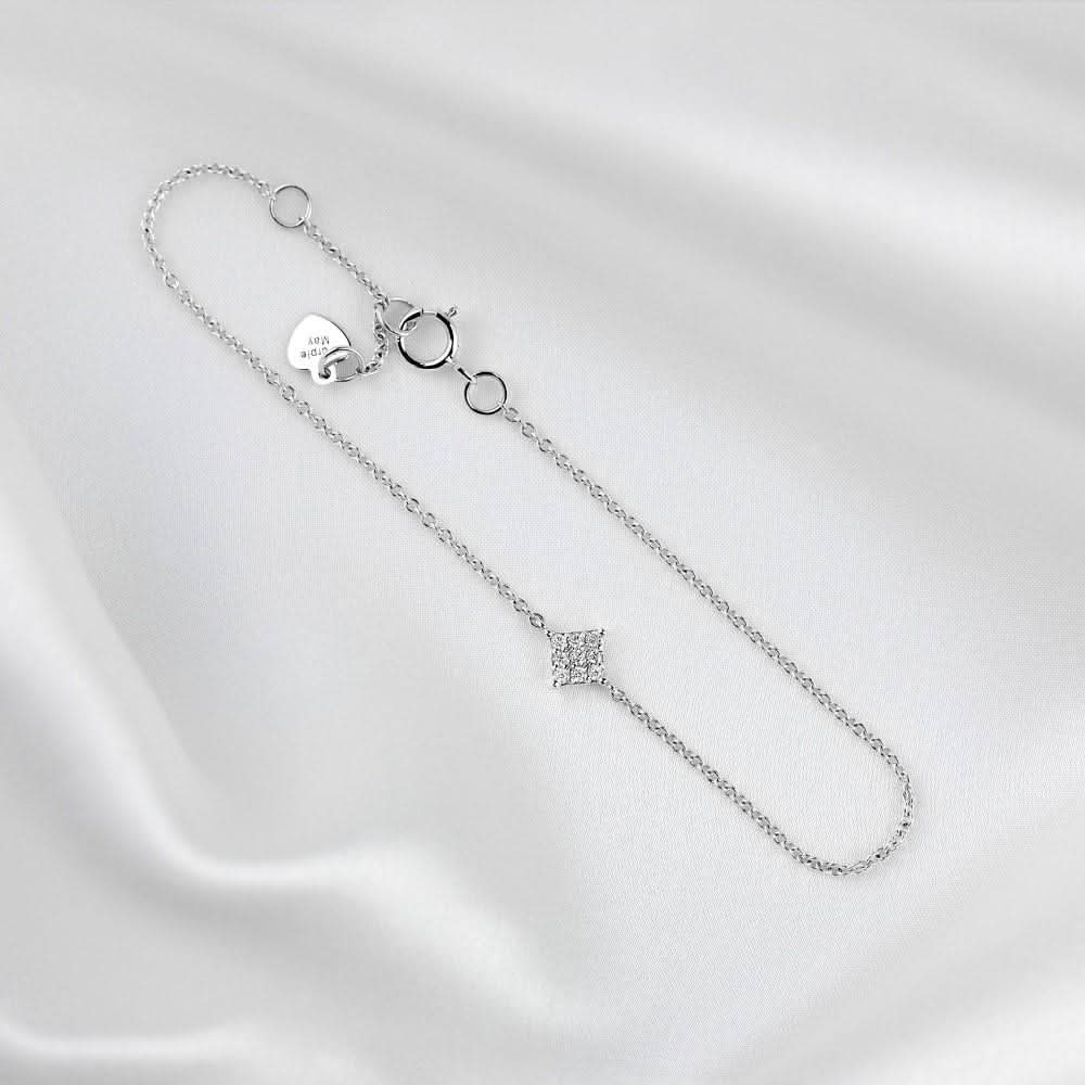 18k Solid Gold Rhombus Element Diamond Bracelet - Melbourne, Australia