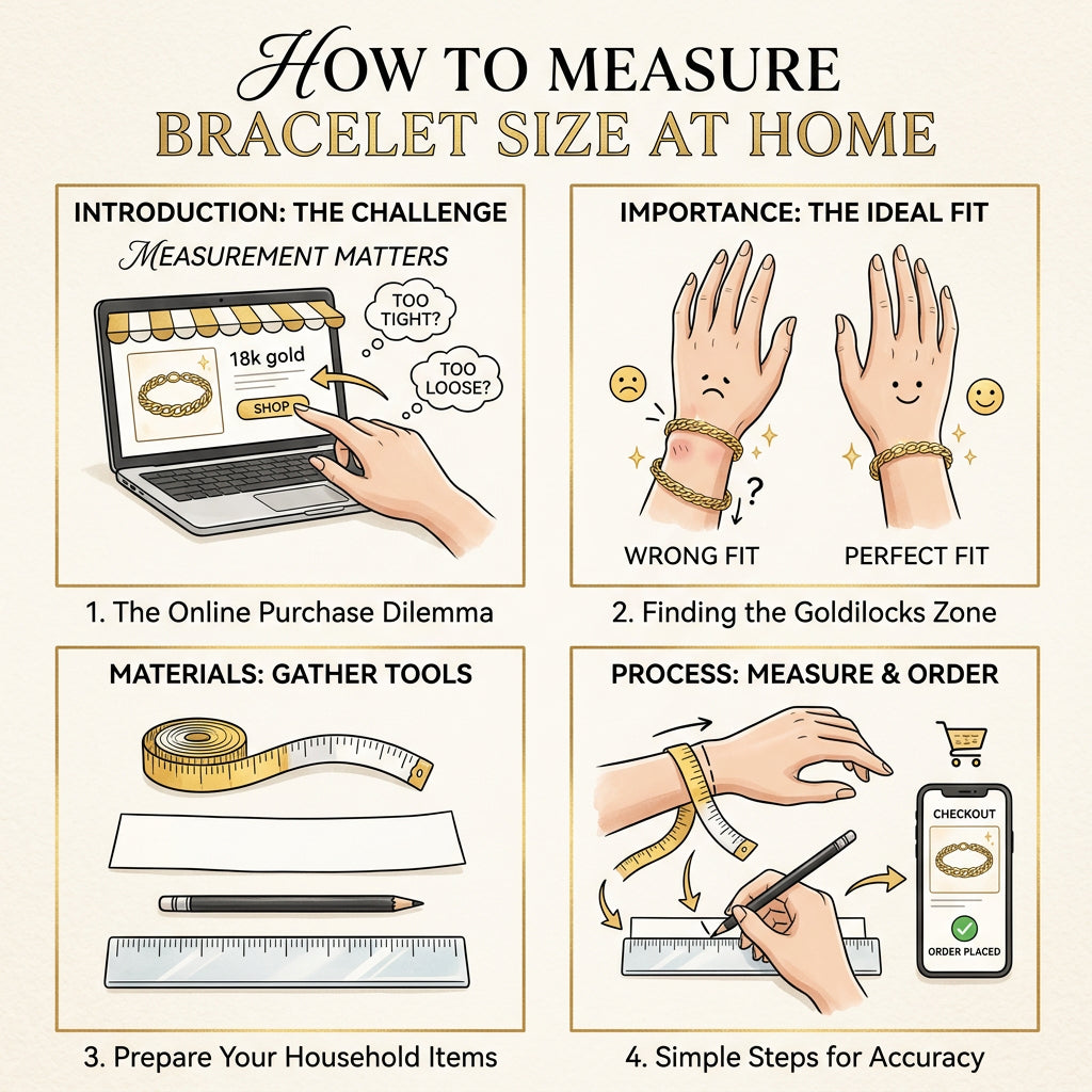 How to Measure Bracelet Size at Home | 18k Gold Bracelet Australia Guide