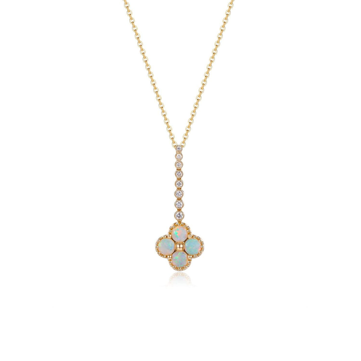 Chloe II – 18K Opal Diamond Necklace - PurpleMayJewellery