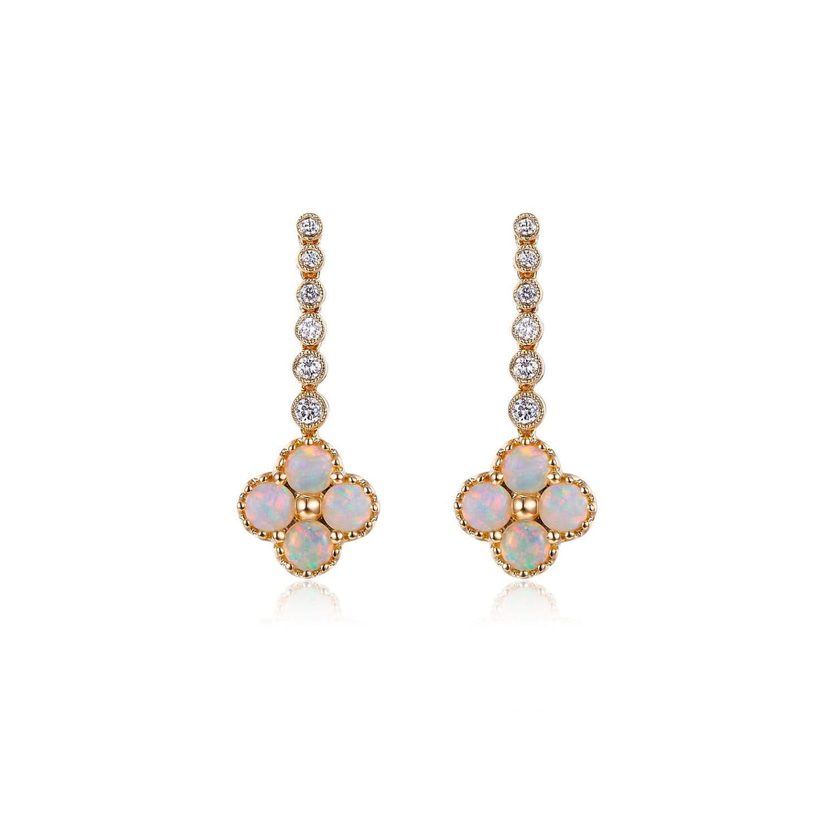 Chloe II – 18K Opal Diamond Earrings - PurpleMayJewellery
