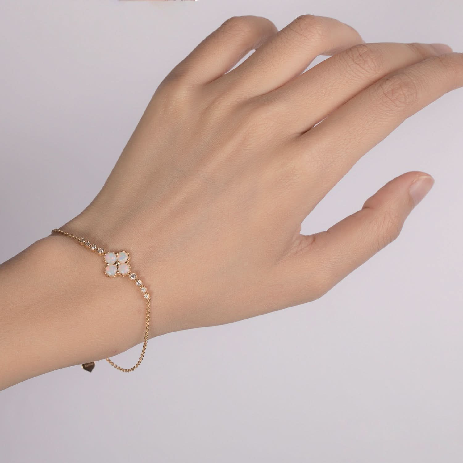 Chloe II – 18K Opal Diamond Bracelet - PurpleMayJewellery