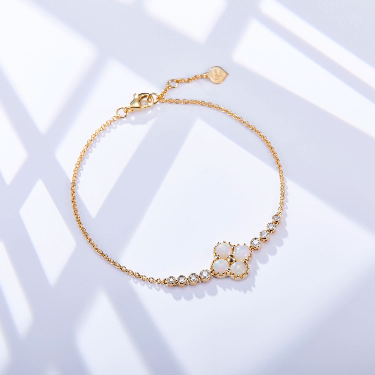 Chloe II – 18K Opal Diamond Bracelet - PurpleMayJewellery