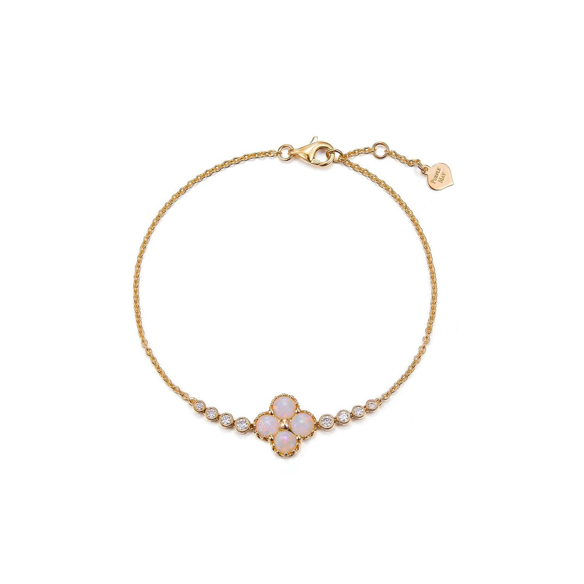 Chloe II – 18K Opal Diamond Bracelet - PurpleMayJewellery