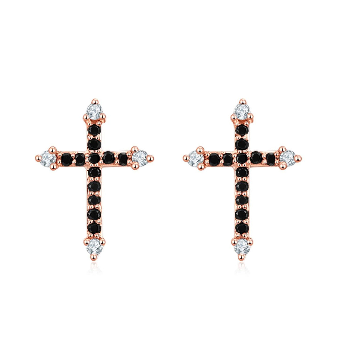 Cross Black Diamond Stud Earrings - Melbourne, Australia