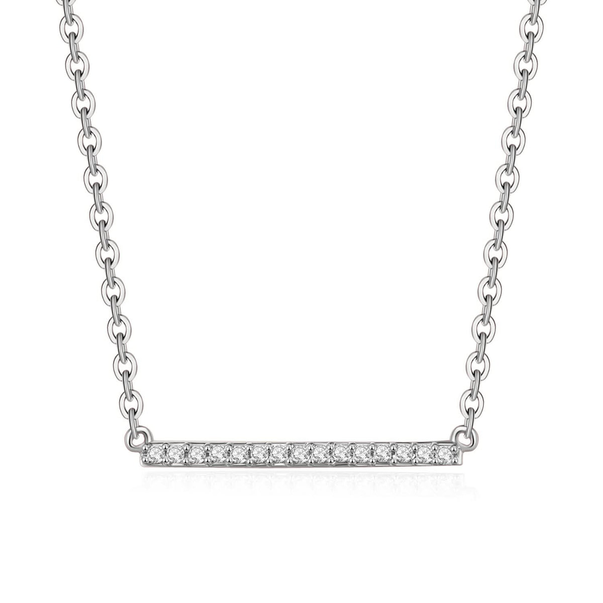 18k Solid Gold Classic Diamond Horizontal Bar Necklace - Melbourne, Australia