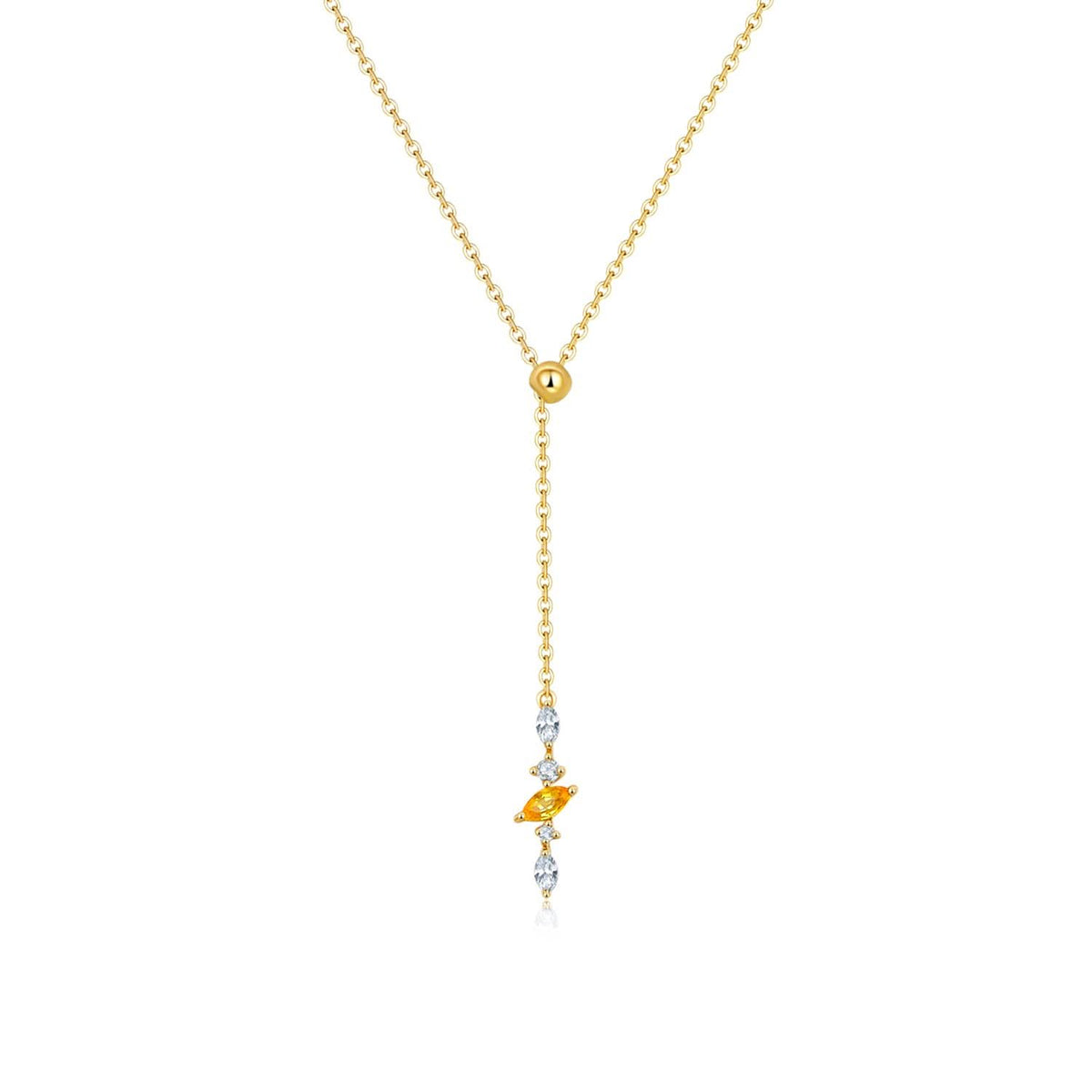18k Solid Gold Marquise Sapphire and Diamond Necklace - Melbourne, Australia
