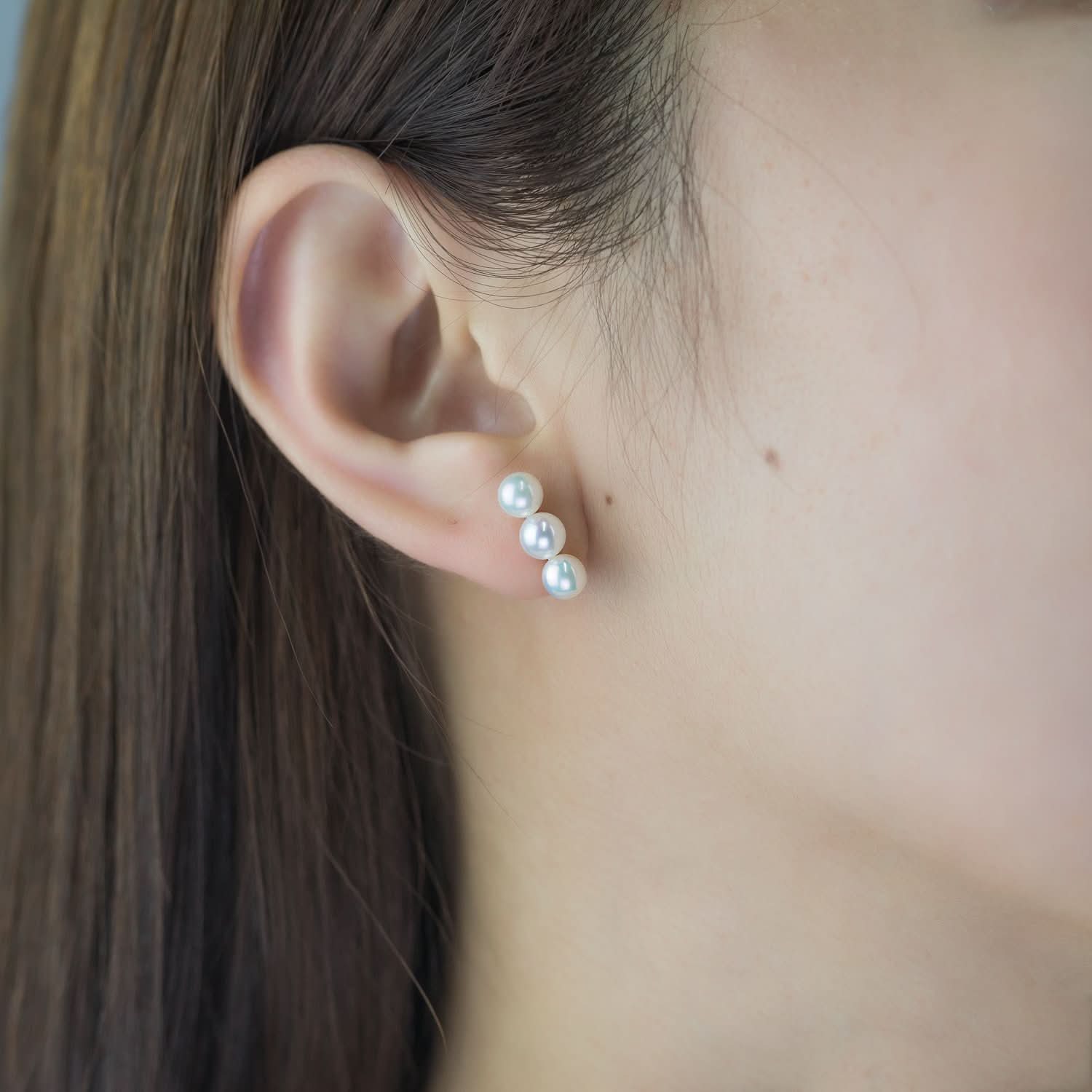 Triple Pearl Stud Earrings - Melbourne, Australia